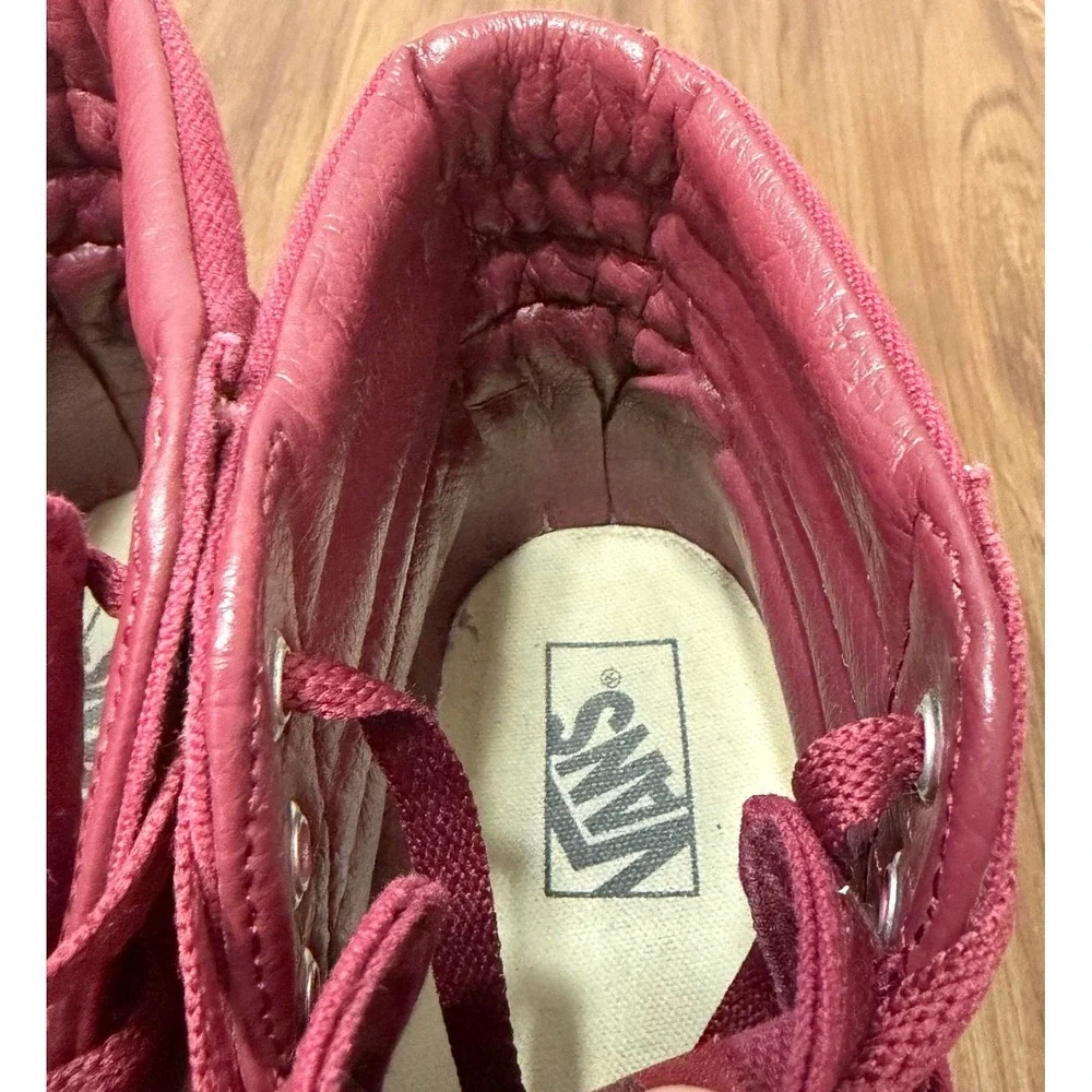 Vans Sk8-Hi Burgundy Maroon High Top Canvas Skateboarding Shoes Mens Sz 10